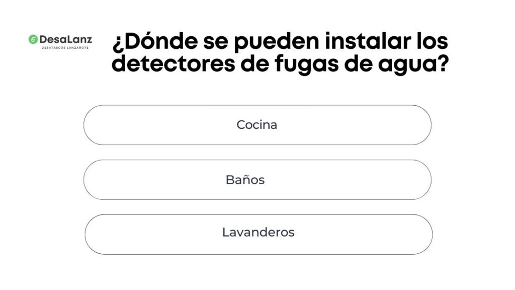 ¿Dónde se pueden instalar los detectores de fugas de agua