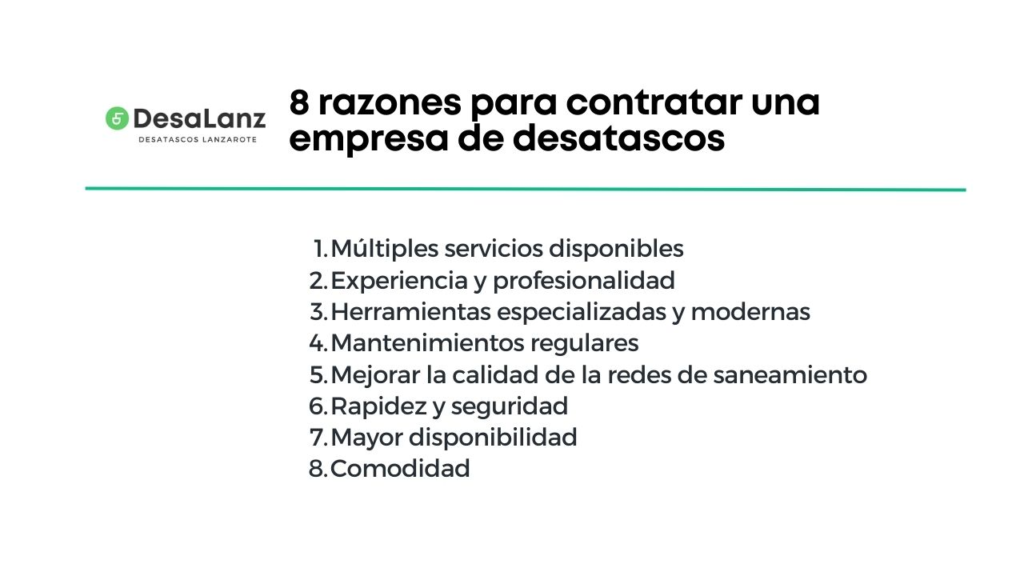 8 razones para contratar una empresa de desatascos