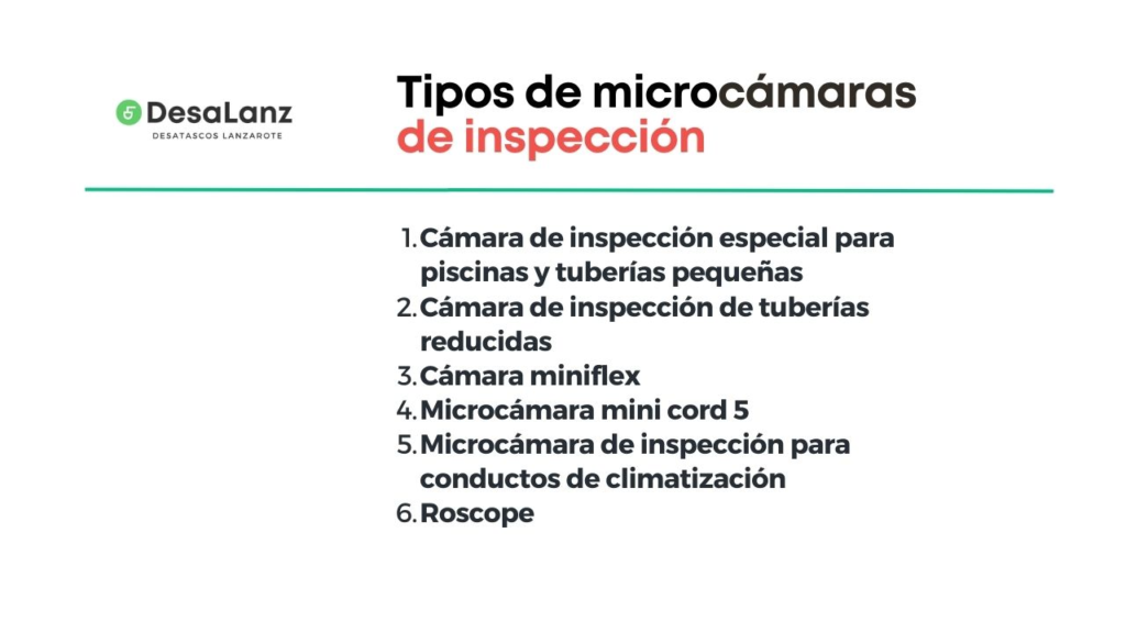 tipos de microcamaras de inspeccion