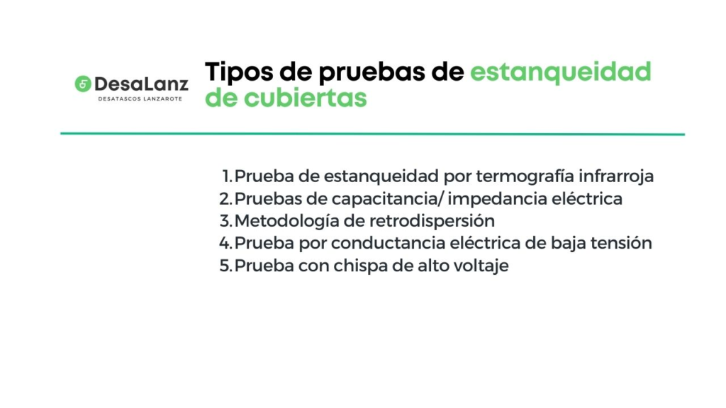 Tipos de pruebas de estanqueidad de cubiertas