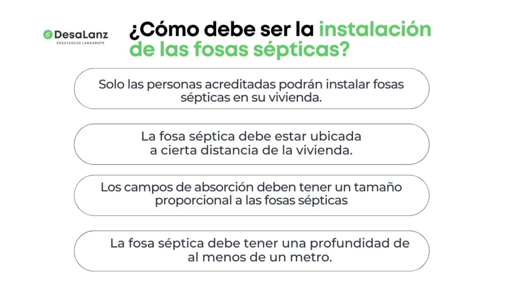 ¿Cómo debe ser la instalación de las fosas sépticas