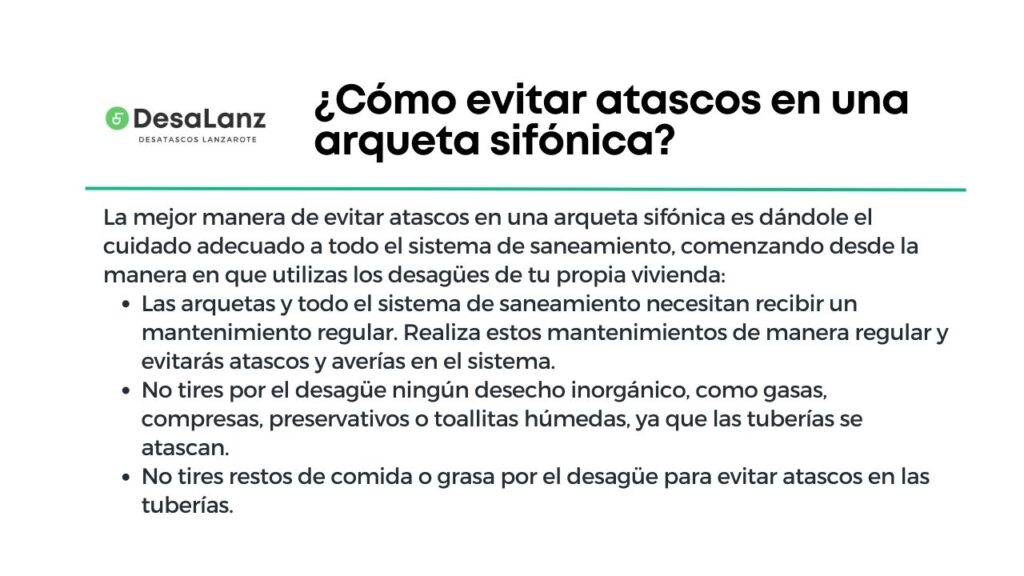 ¿Cómo evitar atascos en una arqueta sifónica