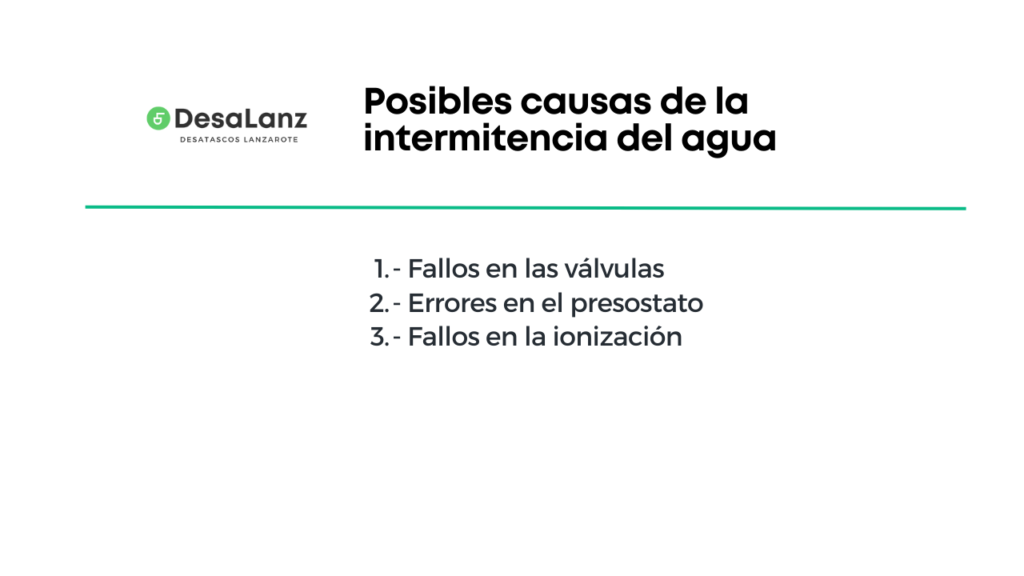 Posibles causas de la intermitencia del agua